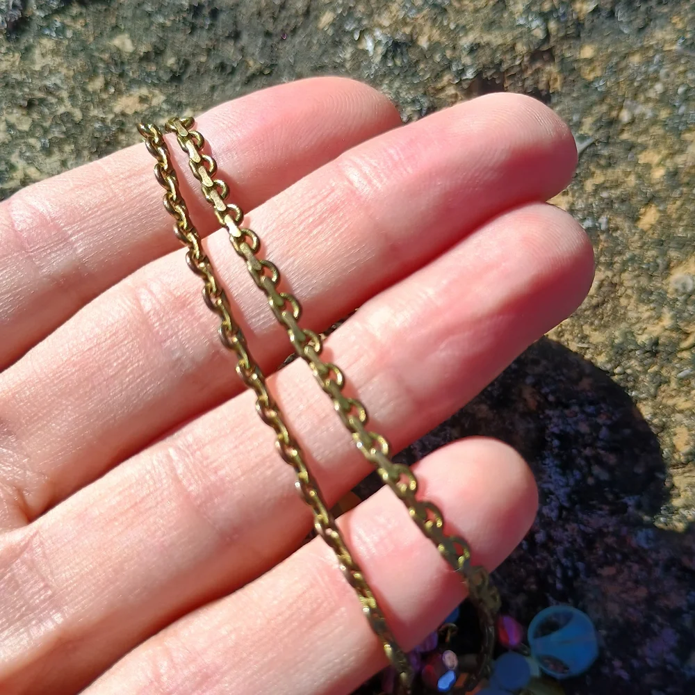 VTG gypsy core style charm necklace, deco style necklace, Pearl Necklace, Siren
